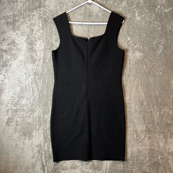 Alice + Olivia Black Bandage Bodycon Stretch Mini Square Neck Dress Size Large - Picture 5 of 7